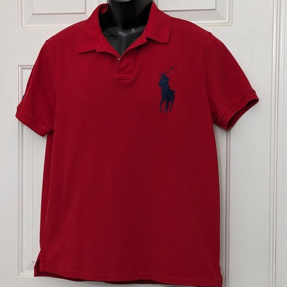 POLO RALPH LAUREN Men's Collar No 3 T-Shirts Size Large Red - Picture 2 of 10